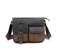 MZSKLW Sac à bandoulière en cuir givré for hommes, petit sac d'affaires multi-poches, sac de courrier décontracté rétro, sacoches(Brown)