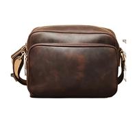 MZSKLW Sac à bandoulière en cuir, sacoche décontractée de grande capacité, sac à main(Coffee)