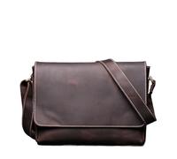 MZSKLW Sac à bandoulière rétro en cuir véritable for hommes, couche de tête en cuir de vache, Style croisé, grande capacité, sacoche décontractée(Dark Brown)