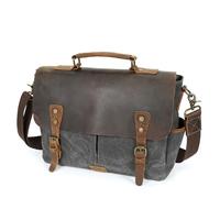 MZSKLW Sacs en toile cirée rembourrés imperméables, sacoche personnalisée élégante, sacoche Vintage for hommes(Grey)