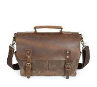 MZSKLW Sacs en toile cirée rembourrés imperméables, sacoche personnalisée élégante, sacoche Vintage for hommes(Coffee)