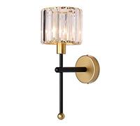 MZStech E14 Moderne Minimaliste Style Applique Murale Lampes Éclairage, Applique En Cristal Transparent, Appliques Murales De Couloir, Appliques Murales De Chevet De Chambre (Noir)