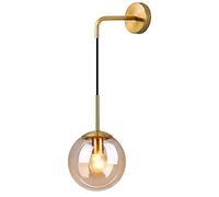 MZStech Industriel Vintage 15 cm Verre Globe Drop Applique Murale Chambre Couloir Applique Lumière Rétro Ambre Verre Sphère Applique Murale (Ambre)