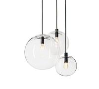 MZStech Suspension en verre classique sphérique Lampe suspendue en verre à une lumière, plafonnier ampoule E27(20CM)