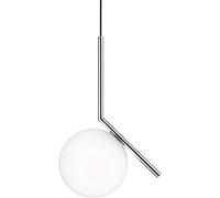 MZStech Suspension sphérique de mode moderne, lampe suspendue en fer chromé et en verre (25cm)