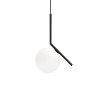 MZStech Suspension sphérique de mode moderne, lampe suspendue en fer noir et en verre (25cm)