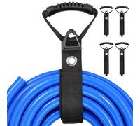 MZSX 4 PCS Organisateur de Câbles pour Rangement, sangles de rangement robustes avec poignée, capacité de charge de 130 livres, pour Accrocher des Tuyaux ou des Câbles ou Cordons(Noir)
