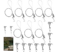 MZSX 8pcs 2m Kit de suspension de tableau, acier inoxydable avec crochet ajustable, avec crochet de moulure de rail, pour suspendre un crochet de tableau, un porte-photo, un pot de fleurs