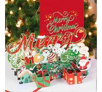 MZSX Cartes de vœux de Noël en 3D, 15 * 20cm, cartes de vœux de Noël pour les amis, cartes de vœux de Noël pour la famille, pour la saison de Noël d'hiver, cartes de vœux, cartes cadeaux