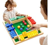 MZSX Montessori Jeu de plateau de jeu de dés en bois avec dés pour 1 à 4 joueurs compétences mathématiques Jouet éducatif Montessori