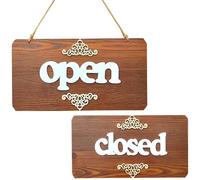 MZSX Panneau ouvert et fermé double face, panneau ouvert double face pour fenêtre ou porte, panneau fermé en bois de style vintage, pour porte d'entreprise, mur de fenêtre, magasin, bar, hôtel