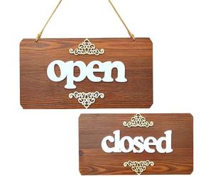 MZSX Panneau ouvert et fermé double face, panneau ouvert double face pour fenêtre ou porte, panneau fermé en bois de style vintage, pour porte d'entreprise, mur de fenêtre, magasin, bar, hôtel