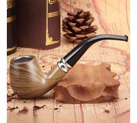 MZSX Pipe à fumer, set de pipe à tabac avec grattoir, support, cure-pipe et autres accessoires de pipe, cadeau pour grand-père, père, mari, accessoire de fumeur (couleur bois)