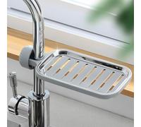 MZSX Porte-savon à clipser pour salle de bain, Porte-savon ajustable pour rail de douche, pour rail 16-27mm Porte-éponge pour évier de cuisine Support de rangement, pour tube, tige