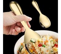 MZSX Rice Paddle de Cuisine, Cuillère de service Shamoji, Acier inoxydable 304 de qualité alimentaire, Durable et facile à nettoyer, chinois et japonais(Couleur or)