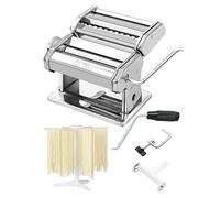 MZTOGR Machine à pâtes, lot de 6 machines à nouilles en acier de 150 mm avec 9 réglages d'épaisseur réglables, comprend un accessoire pour machine à raviolis, un séchoir à pâtes (MZ-150PST)