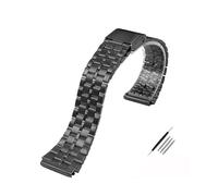 MZTZHVNVGK Bracelet De Remplacement En Acier Inoxydable 18 Mm, Compatible Avec Casio F-108WH AE1200WH A168WA A158WA LA670WGA A700W, Accessoire Montre Homme Femme,(Bblack)