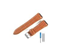 MZTZHVNVGK Bracelet en cuir 22mm, bracelet de remplacement pour modèles W0040G3, W0040G5, W0247G3, compatible avec Guess(Brown Yellow-ST-K1)