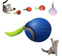 mzvoo 2025 New Interactive Cat Toy for Indoor - Automatic Moving Pet Toy Ball,Speedy Tail 2.0,Smart Interactive Cat Toy with 2 Modes,USB Rechargeable Smart Cat Toys Ball for Indoor Cats-Blue