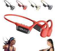 mzvoo Casque osseux Bluetooth sans Fil，ecouteur Conduction osseuse Bluetooth，Écouteurs Ouverts sans Fil pour Courir et Faire du vélo, Exercice, Fitness, Charge magnétique-Red