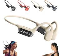 mzvoo Casque osseux Bluetooth sans Fil，ecouteur Conduction osseuse Bluetooth，Écouteurs Ouverts sans Fil pour Courir et Faire du vélo, Exercice, Fitness, Charge magnétique-White
