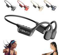 mzvoo Casque osseux Bluetooth sans Fil，ecouteur Conduction osseuse Bluetooth，Écouteurs Ouverts sans Fil pour Courir et Faire du vélo, Exercice, Fitness, Charge magnétique-Black