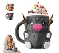 mzvoo Highland Cow Ice Pint Holder,porte-pinte À Glace Motif Vache Des Highlands, Container with 2 Spoons,3D Printed Reusable Popsicle Containers,Fun Gift For Ices Cream Lovers-B