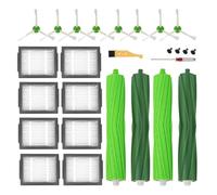 MZY LLC Pièces de rechange pour aspirateur iRobot Roomba i7 i7+ i2 i3 i3+ i4 i4+ i6 i6+ i8 i8+/Plus j7 j7+ E5 E6 E7, I, E & J Series, 2 ensembles de brosses en caoutchouc, 8 filtres HEPA et 8 brosses