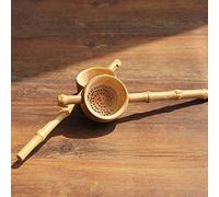 MZY1188 Passoire en Bambou - Passoire à thé Inf Infuseur Anti-moisissure Brassage Vintage Teahouse Office Passoire à Long Manche Passoire à thé Passoire à thé fraîche