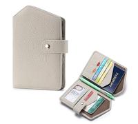 MZYFDC Étui de Passeport en Cuir Fin for Homme et Femme, Compatible avec Cartes de crédit, Cartes d'identité, espèces et Accessoires.(White)