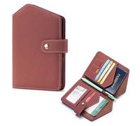 MZYFDC Étui de Passeport en Cuir Fin for Homme et Femme, Compatible avec Cartes de crédit, Cartes d'identité, espèces et Accessoires.(Red)