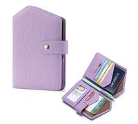 MZYFDC Étui de Passeport en Cuir Fin for Homme et Femme, Compatible avec Cartes de crédit, Cartes d'identité, espèces et Accessoires.(Purple)