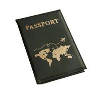 MZYFDC Étui for Passeport en Cuir PU uni, Protection Carte du Monde, Porte-Cartes de crédit, Portefeuille d'identité(Black)