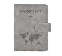 MZYFDC Étui Multifonction en Cuir PU for Passeport, avec emplacements for Cartes d'identité et de crédit(Grey)