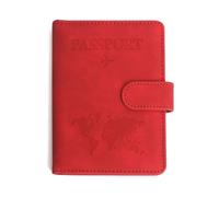 MZYFDC Étui Multifonction en Cuir PU for Passeport, avec emplacements for Cartes d'identité et de crédit(Red)
