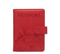 MZYFDC Étui Portefeuille for Passeport de Tourisme Mondial, for Hommes et Femmes, Porte-Cartes d'identité, d'adresse, Accessoires de Voyage Portables(Red)