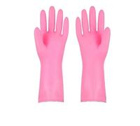 MZYFDC Gant Nettoyage 2Pcs Flocked Lining Household Gloves Heavy Duty PVC Rubber Cleaning Non-Slip Grip For Dicsh Washing Kitchen Warm Cold Weather(Pink)