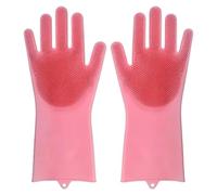 MZYFDC Gant Nettoyage Dishwashing Cleaning Gloves Magic Silicone Rubber Dish Washing For Household Sponge Scrubber Kitchen Tools(Pink)