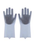 MZYFDC Gant Nettoyage Dishwashing Cleaning Gloves Magic Silicone Rubber Dish Washing For Household Sponge Scrubber Kitchen Tools(Grey)