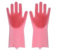 MZYFDC Gant Nettoyage Dishwashing Cleaning Gloves Magic Silicone Rubber Dish Washing For Household Sponge Scrubber Kitchen Tools(Pink)