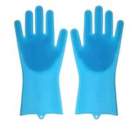MZYFDC Gant Nettoyage Dishwashing Cleaning Gloves Magic Silicone Rubber Dish Washing For Household Sponge Scrubber Kitchen Tools(Blue)