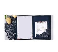MZYFDC Lot de 10 invitations mariage découpées au laser vert forêt à faire soi-même, carte d'anniversaire florale trois volets imprimable(Deep Blue,Whole set)
