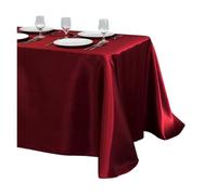 MZYFDC Nappe rectangulaire en Satin 145 x 220 cm, idéale for Un Mariage, Anniversaire, Banquet, Une Saint-Valentin ou Tout Autre événement pour Salle à Manger, Jardin(Wine Red)