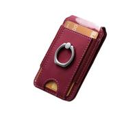 MZYFDC Porte-Cartes en Cuir, Autocollant, adhésif, Carte d'identité, téléphone Portable, Poche arrière, étui Portefeuille, Anneau de Support for, Sac Universel(Red)