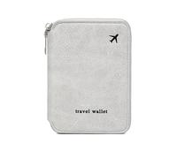 MZYFDC Portefeuille de Voyage for Passeport, Porte-Cartes for Hommes et Femmes, Sac de Rangement Multifonctionnel for Billets d'avion et Cartes SIM(Grey)