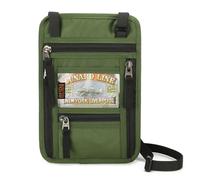 MZYFDC Sac à Passeport Oxford, Pochette Tour de Cou for Carte d'identité, Portefeuille Multifonction, Support étanche et léger(Green)