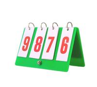 MZYFDC Tableau de Bord en PVC à 4 Chiffres, for événements Sportifs, Jeu société, Pliable et Portable, Boucle métallique, Plaque Plastique, Double Couleurs, Mini Style pour Basket-Ball(4 Red)