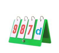 MZYFDC Tableau de Bord en PVC à 4 Chiffres, for événements Sportifs, Jeu société, Pliable et Portable, Boucle métallique, Plaque Plastique, Double Couleurs, Mini Style pour Basket-Ball(Day Red Blue)