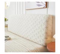 MZYFDC Thicken BedHead Cover Jacquard All Inclusive Headboard Covers Solid Color Stretch Spandex BedHead Backrest Dust Proof Slipcovers(White,W200 x H50-60cm)