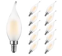 MZYOYO Ampoule E14 LED,4W Ampoule LED Filament équivalent Incandescente 35W,2700K Blanc Chaud,Ampoule Petit Culot à Vis,Non Dimmable,Mat,Lot de 10